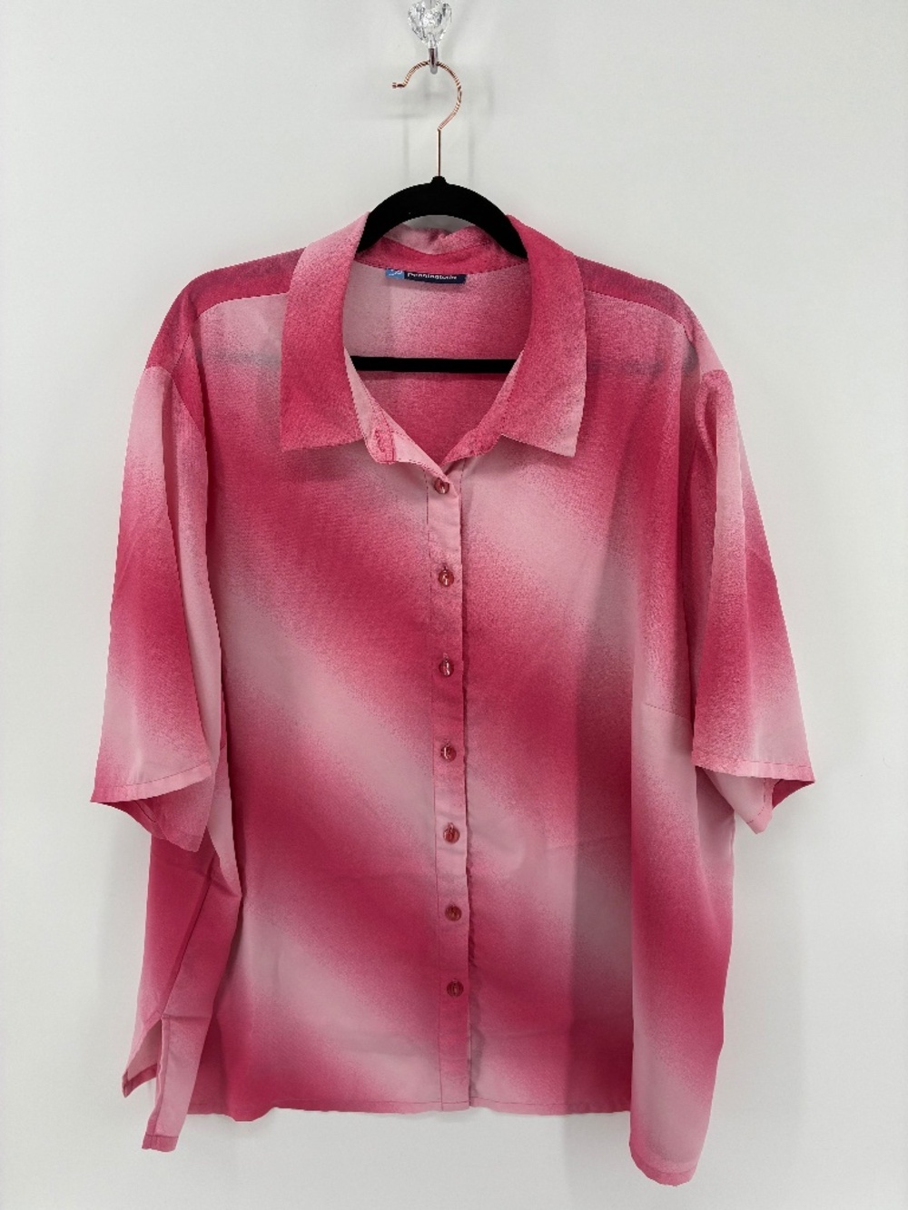 MASSIVE $10 Pink Ombré Penningtons Button Up Blouse Spring Casual Outdoor Summer